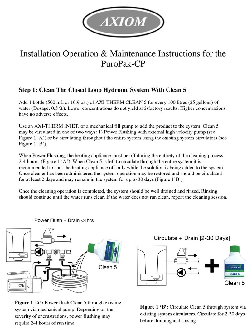 Axiom PuroPak-CP Installation, operation & maintenance instructions