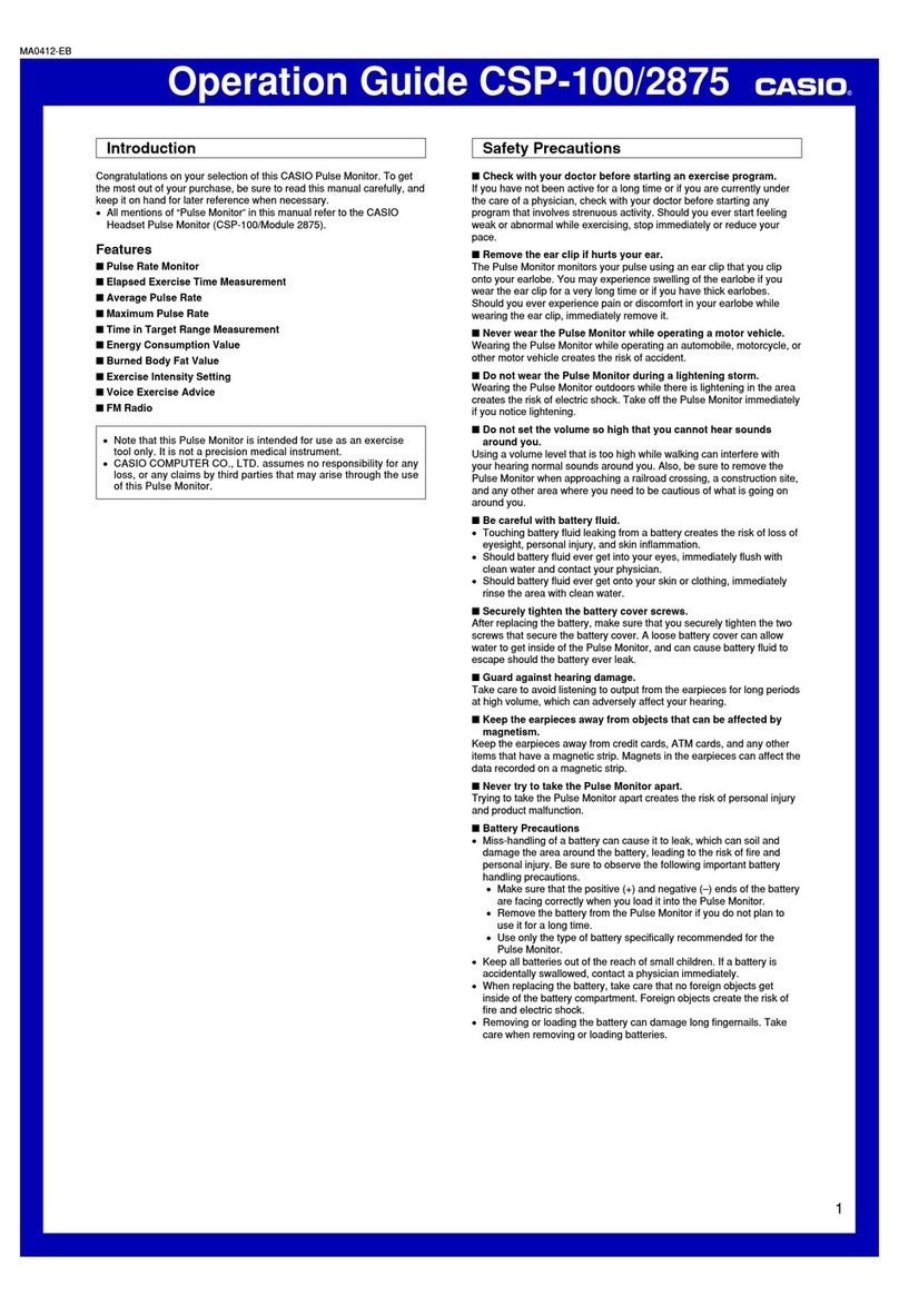 Casio CSP-100/2875 Operation guide