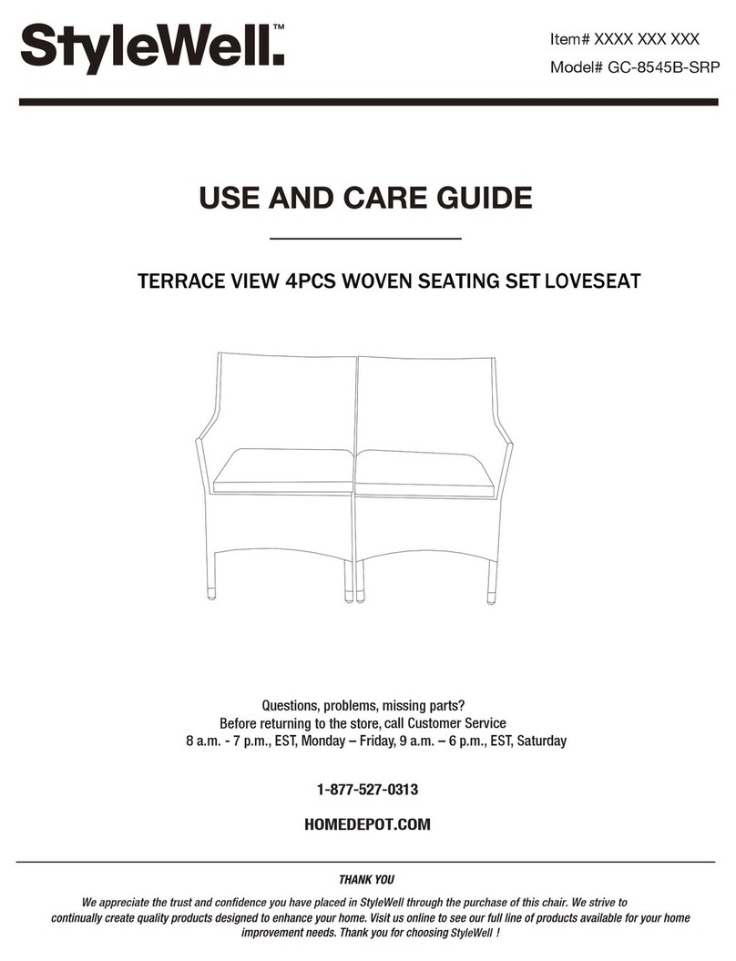 StyleWell TERRACE VIEW GC-8545B-SRP Use and care guide