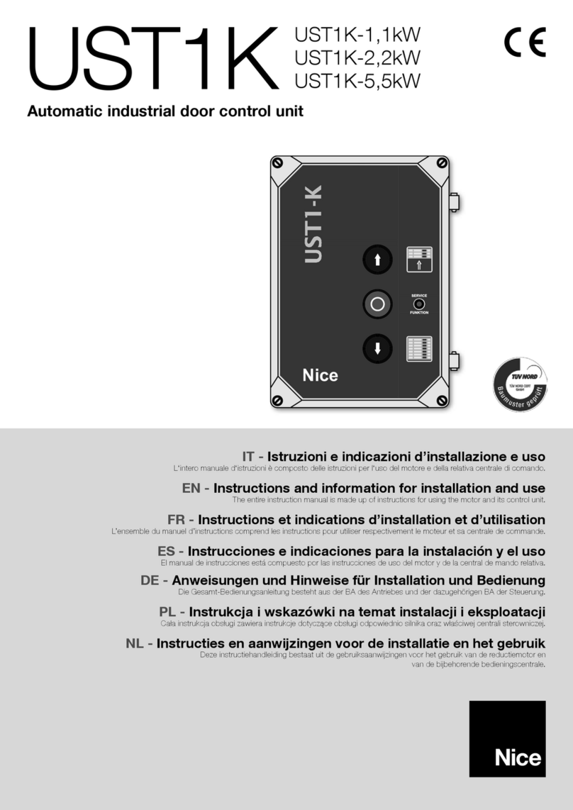 Nice UST1K Instructions and information for installation and use