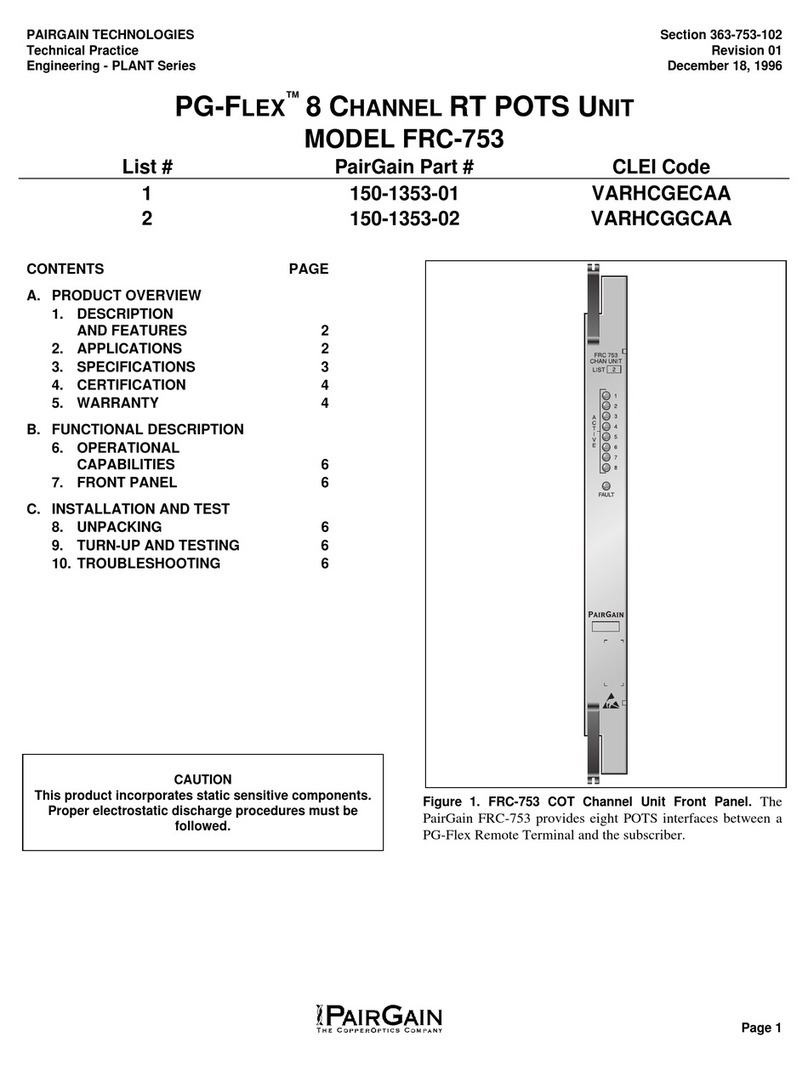 CopperOptics PairGain PG-Flex FRC-753 User manual