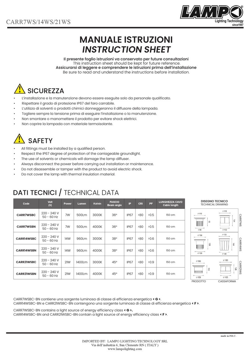 Lampo CARR7WS instruction sheet Lampo CARR7WS instruction sheet