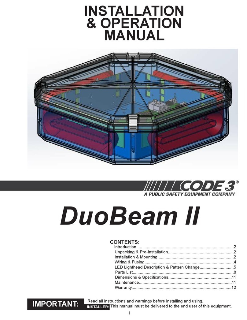 Public Safety Equipment Code 3 DuoBeam II DB2-2LMCNFPA1 Installation & operation manual Public Safety Equipment Code 3 DuoBeam II DB2-2LMCNFPA1 Installation & operation manual