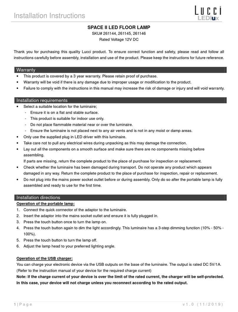 Lucci LEDlux SPACE II installation instructions Lucci LEDlux SPACE II installation instructions