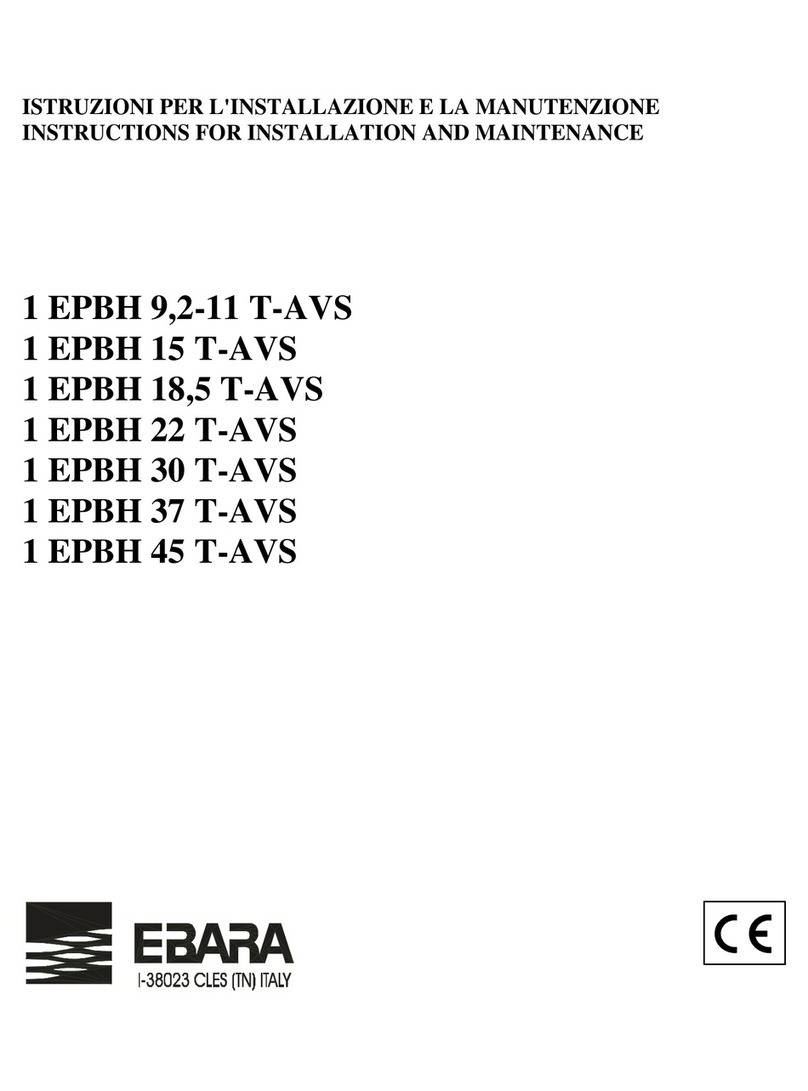 EBARA 1 EPBH 9.2-11 T-AVS Operating and maintenance manual