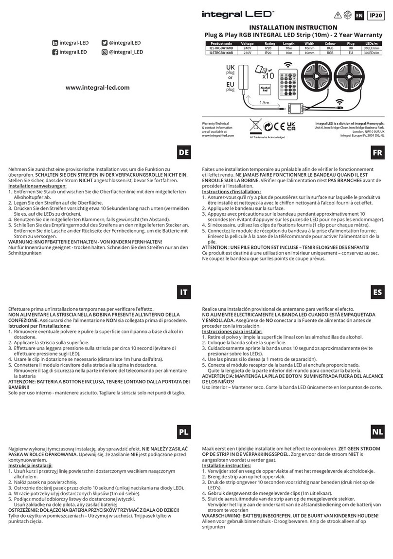 Integral LED ILSTRGBA160B Installation instruction