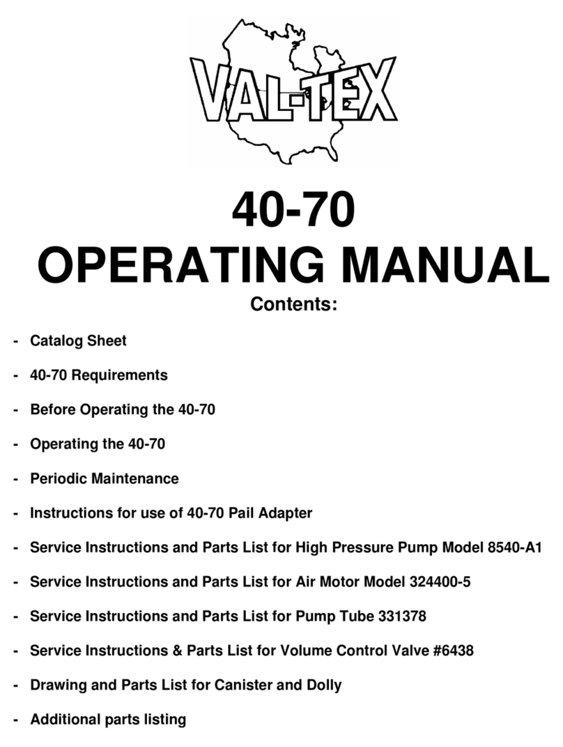 Val-Tex Easy Lube 40-70 operating manual