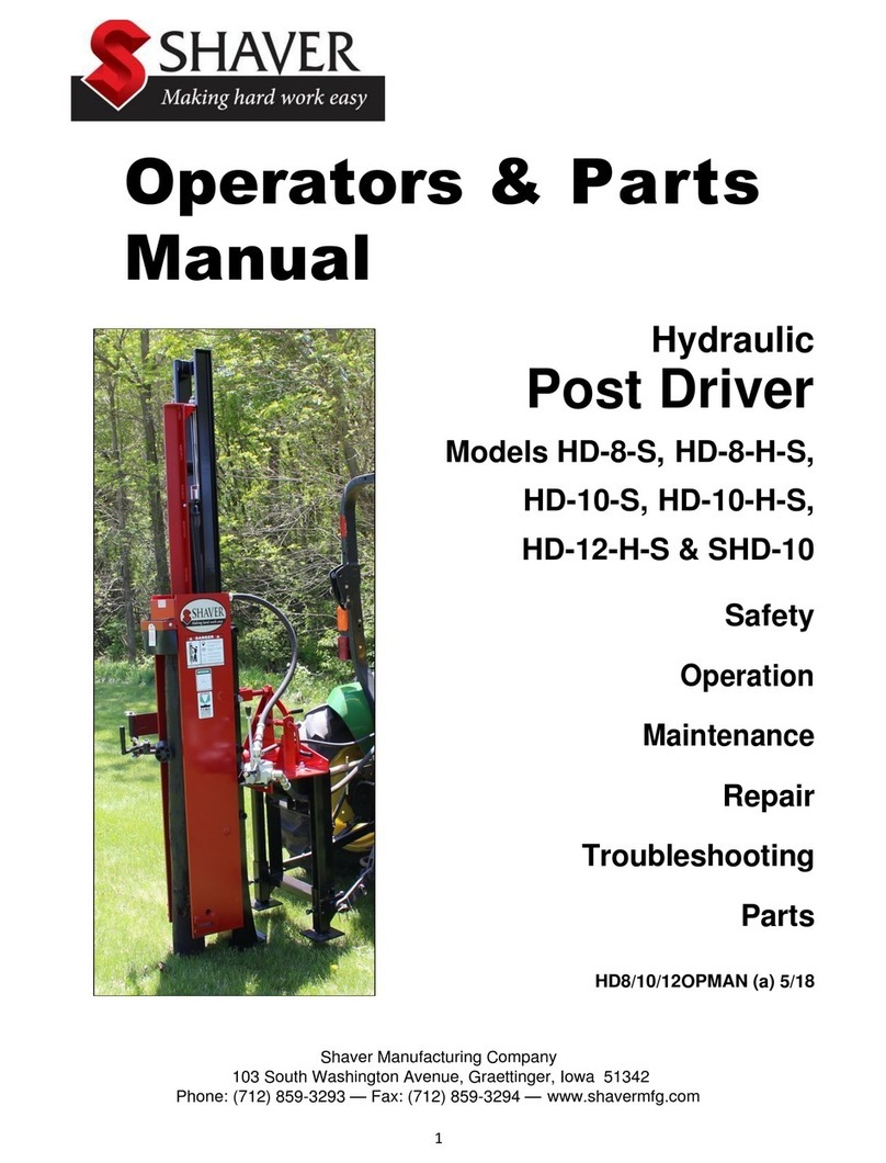 Shaver HD-8-S Operator's & parts manual