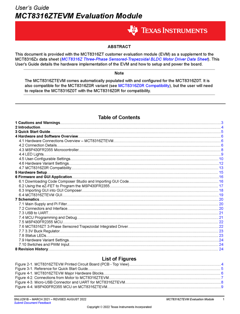 Texas Instruments MCT8316ZTEVM User manual Texas Instruments MCT8316ZTEVM User manual