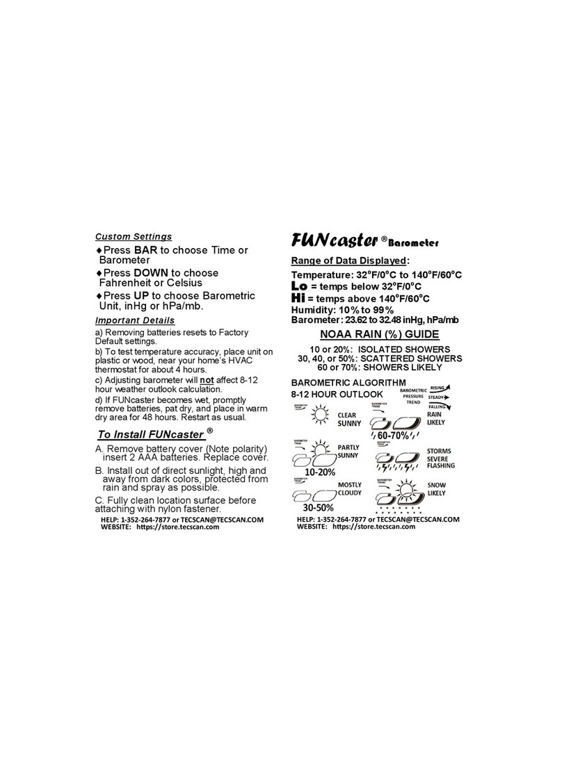 TecScan FUNcaster Barometer quick start guide TecScan FUNcaster Barometer quick start guide
