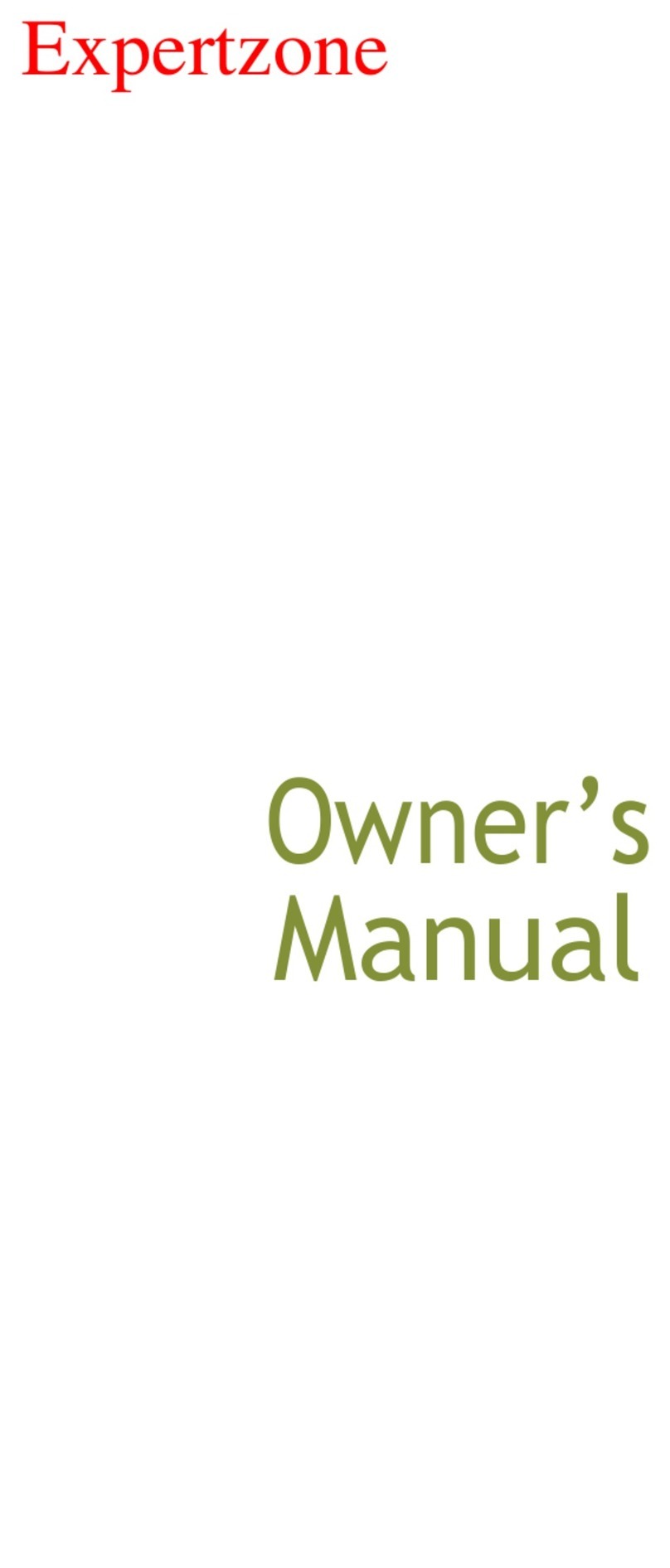 Expertzone 3110 owner's manual