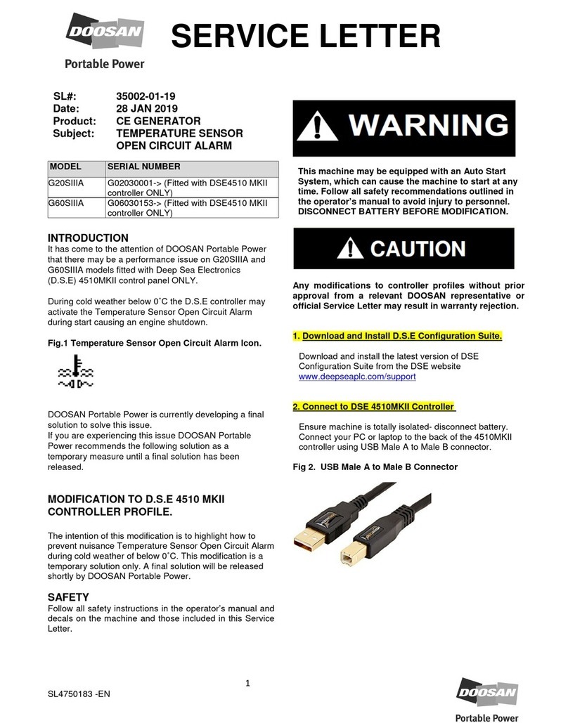 Doosan G60-SIIIA Service Letter