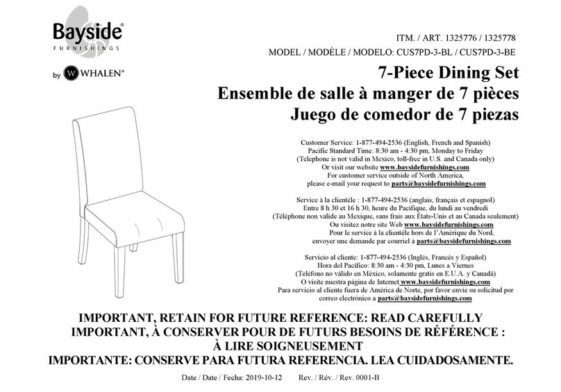 Whalen Bayside Furnishings CUS7PD-3-BL User manual