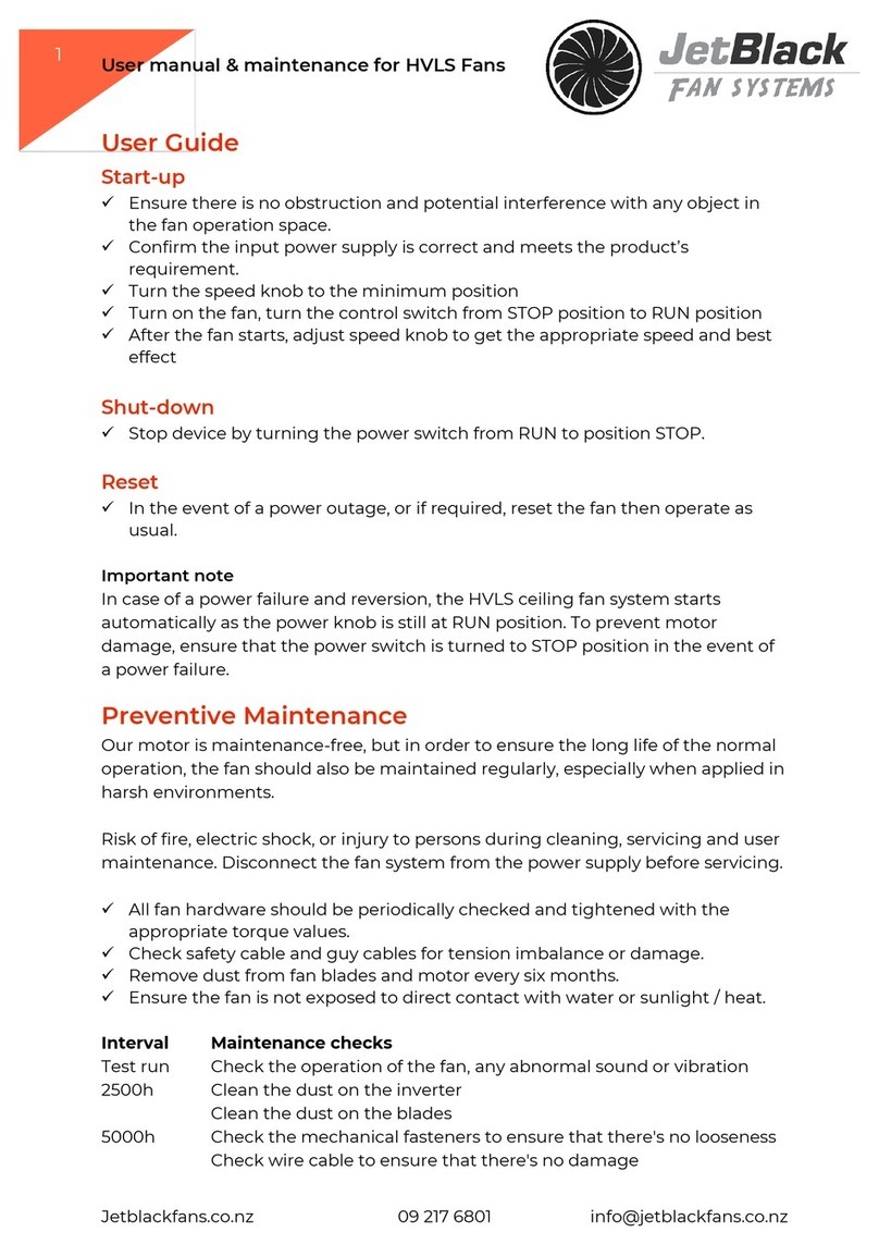 JetBlack HVLS User manual & maintenance guide