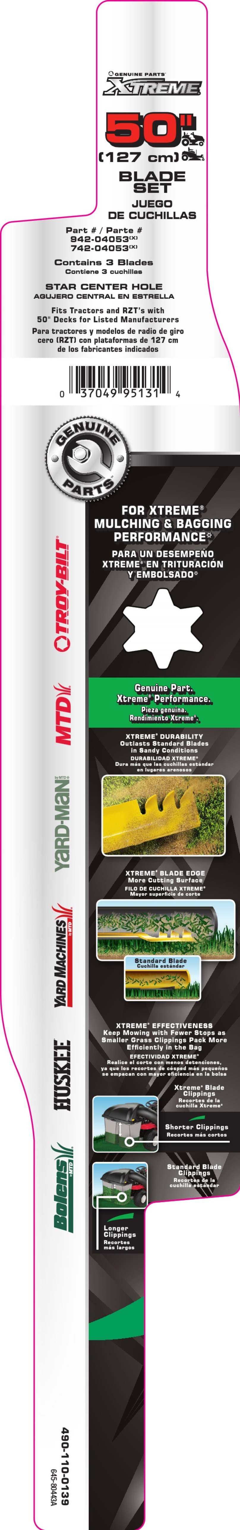 MTD GENUINE PARTS XTREME 942-04053 Series User manual MTD GENUINE PARTS XTREME 942-04053 Series User manual