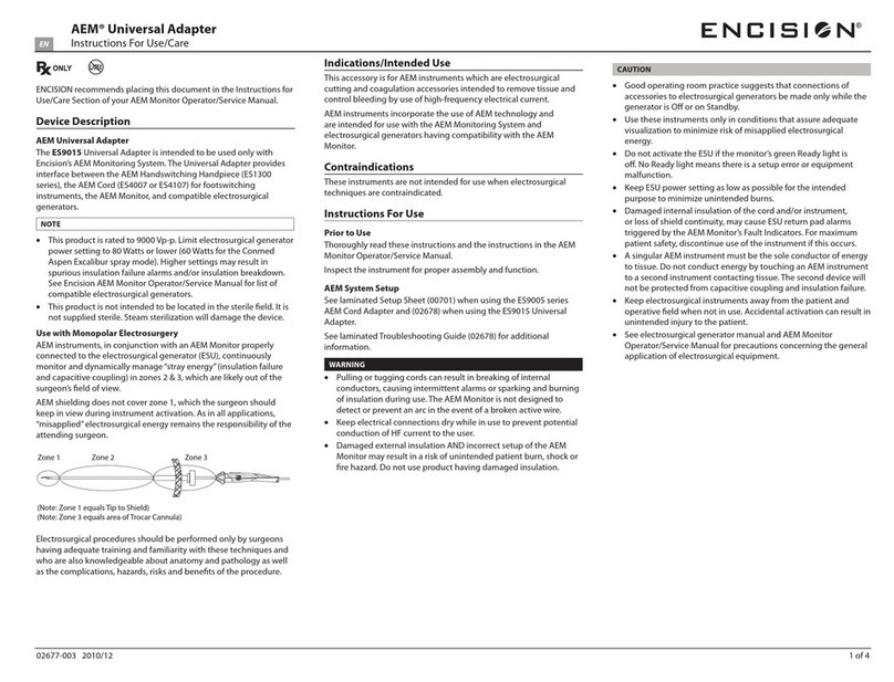 Encision ES9015 Instructions for use & care