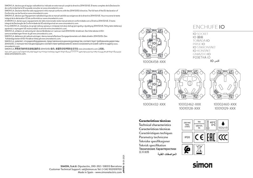 Simon 1000 458 Series User manual