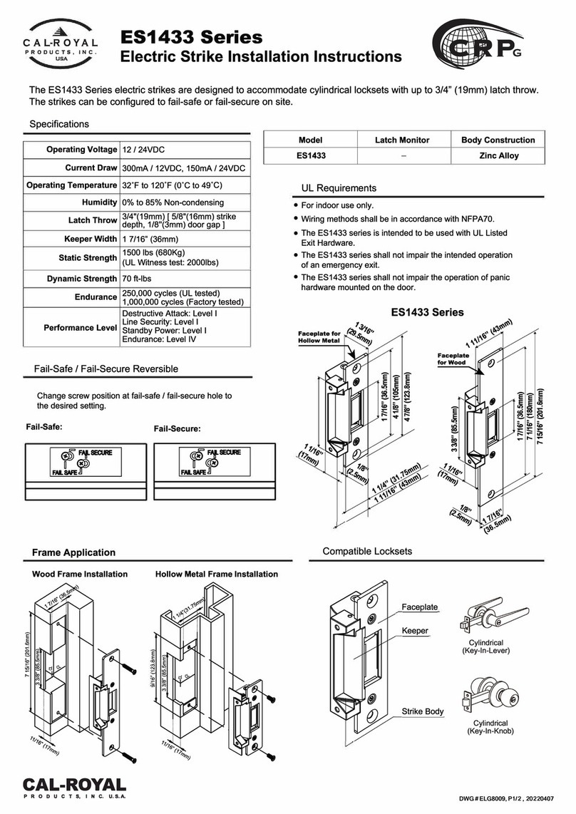 Cal-Royal ES1433 Series User manual