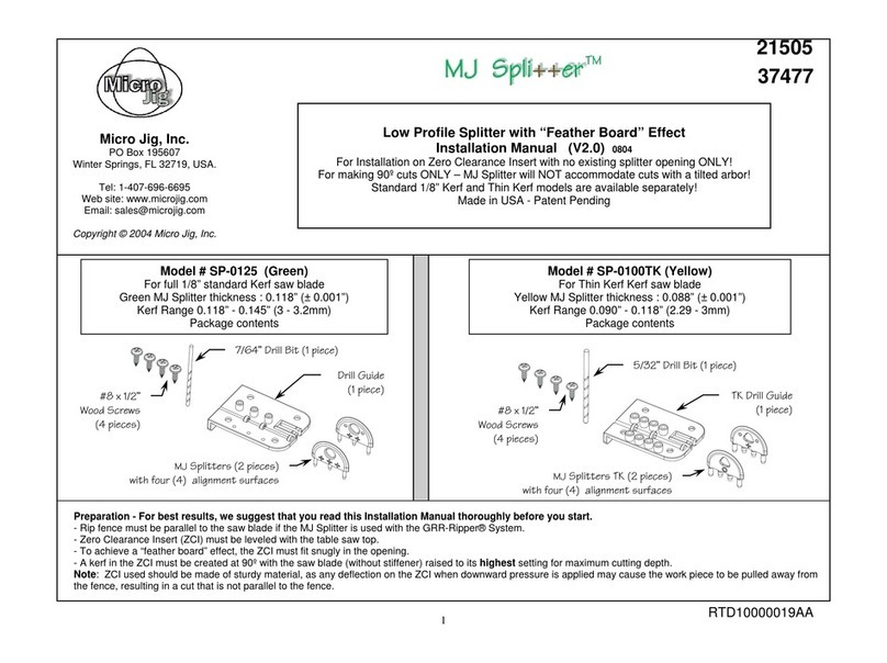 microjig MJ Splitter User manual