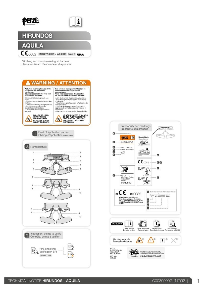 Petzl HIRUNDOS XS TECHNICAL NOTICE