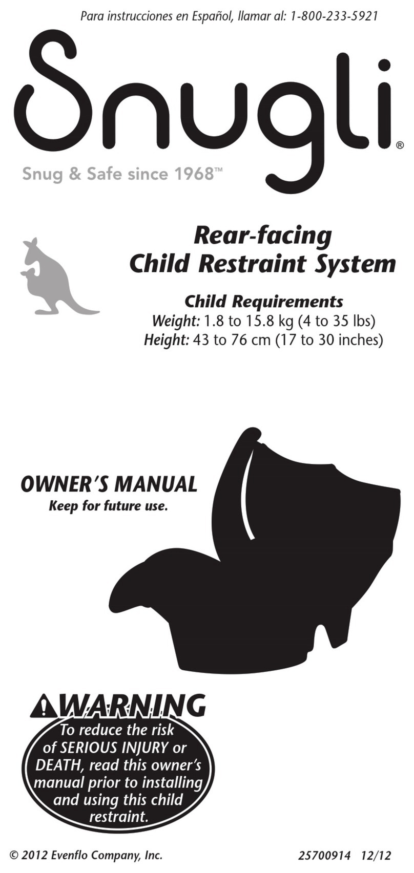 Evenflo Snugli owner's manual