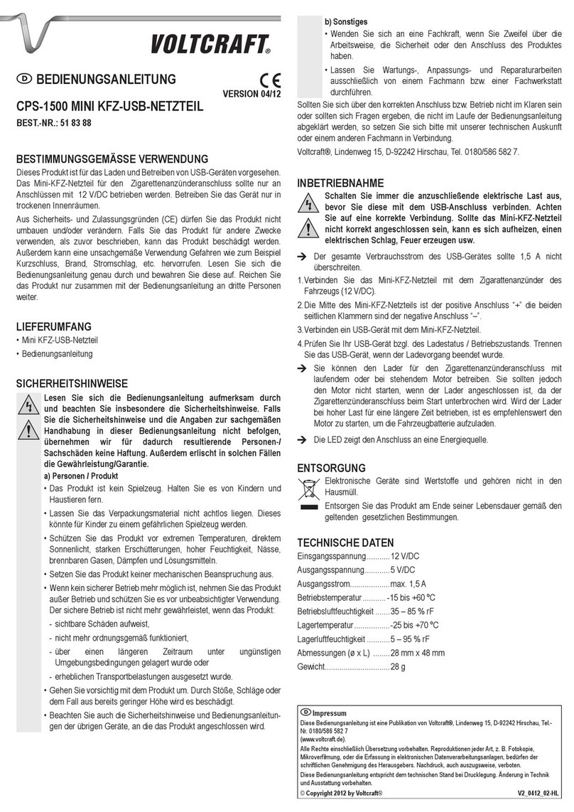 VOLTCRAFT CPS-1500 operating instructions