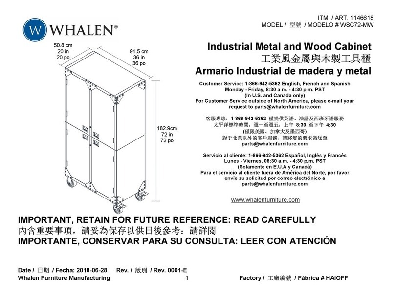 Whalen WSC72-MW User manual Whalen WSC72-MW User manual