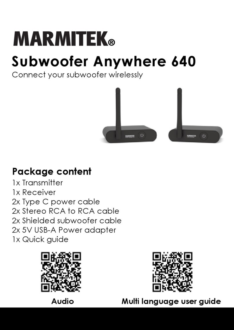 Marmitek Subwoofer Anywhere 640 quick guide
