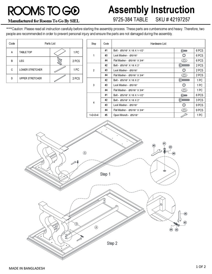 ROOMS TO GO 9725-384 User manual
