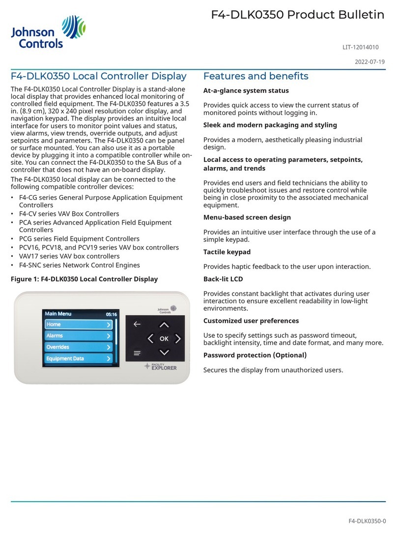 Johnson Controls F4-DLK0350 User manual Johnson Controls F4-DLK0350 User manual