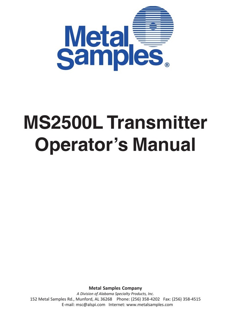 Metal Samples MS2500L Operator's manual
