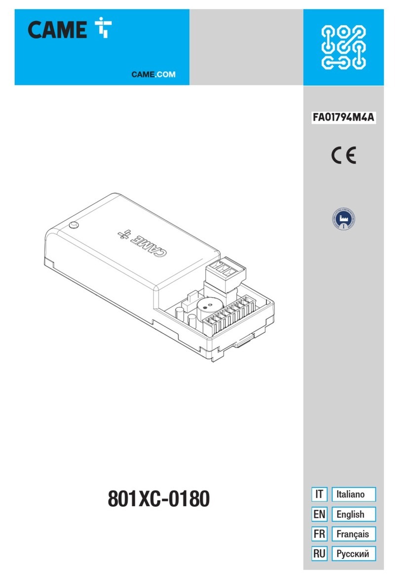 CAME 801XC-0180 User manual