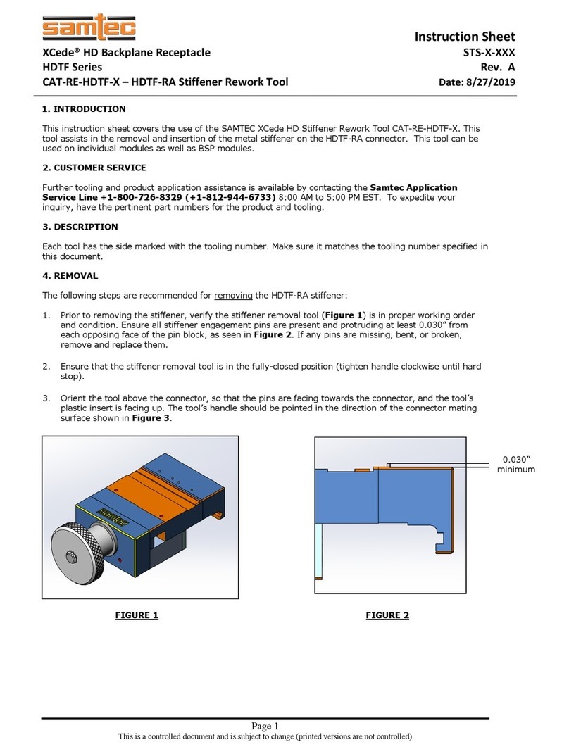 Samtec XCede HDTF Series User manual