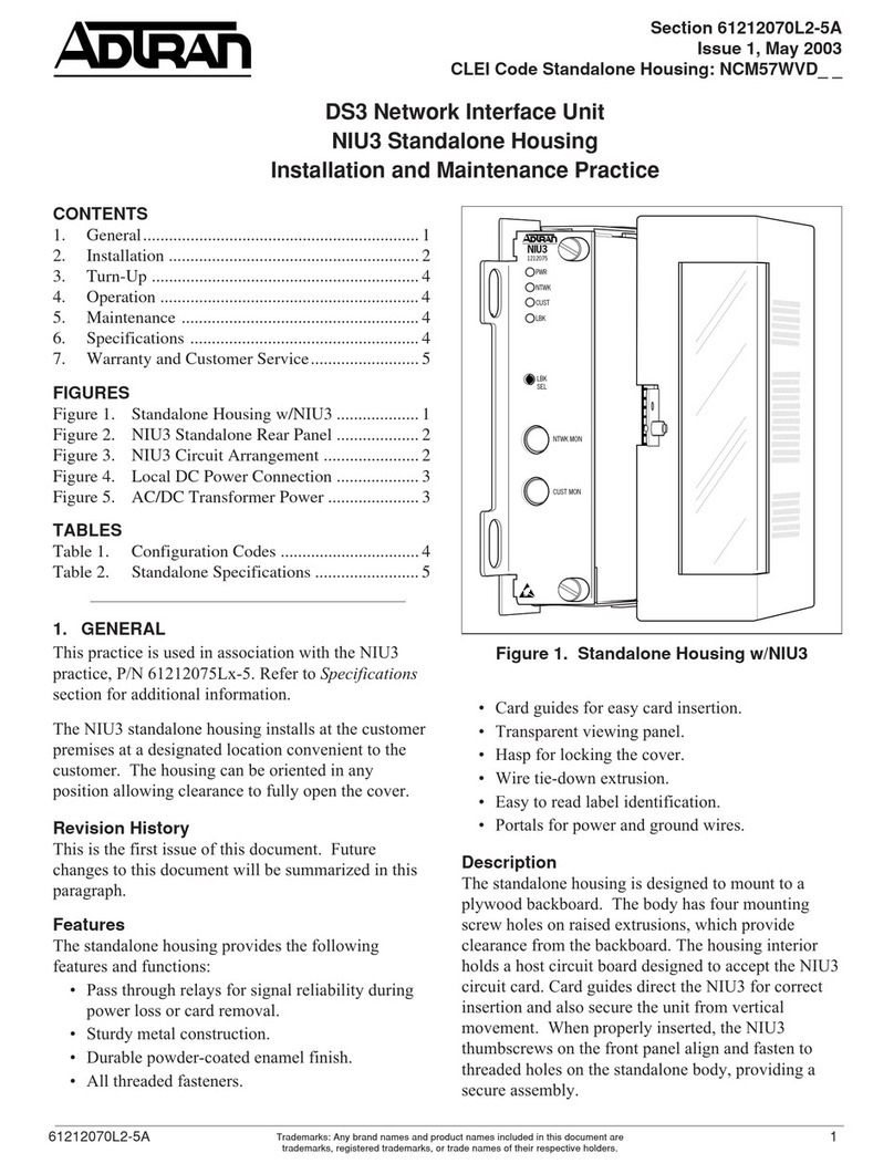 ADTRAN NIU3 Instruction Manual