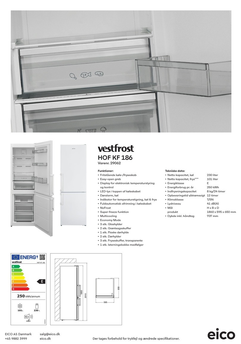 Vestfrost HOF KF 186 User manual