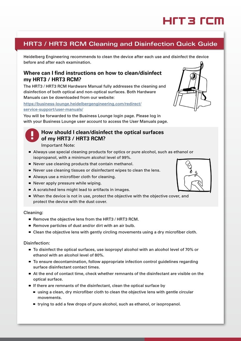 Heidelberg Engineering HRT3 Cleaning and Disinfection Quick Guide