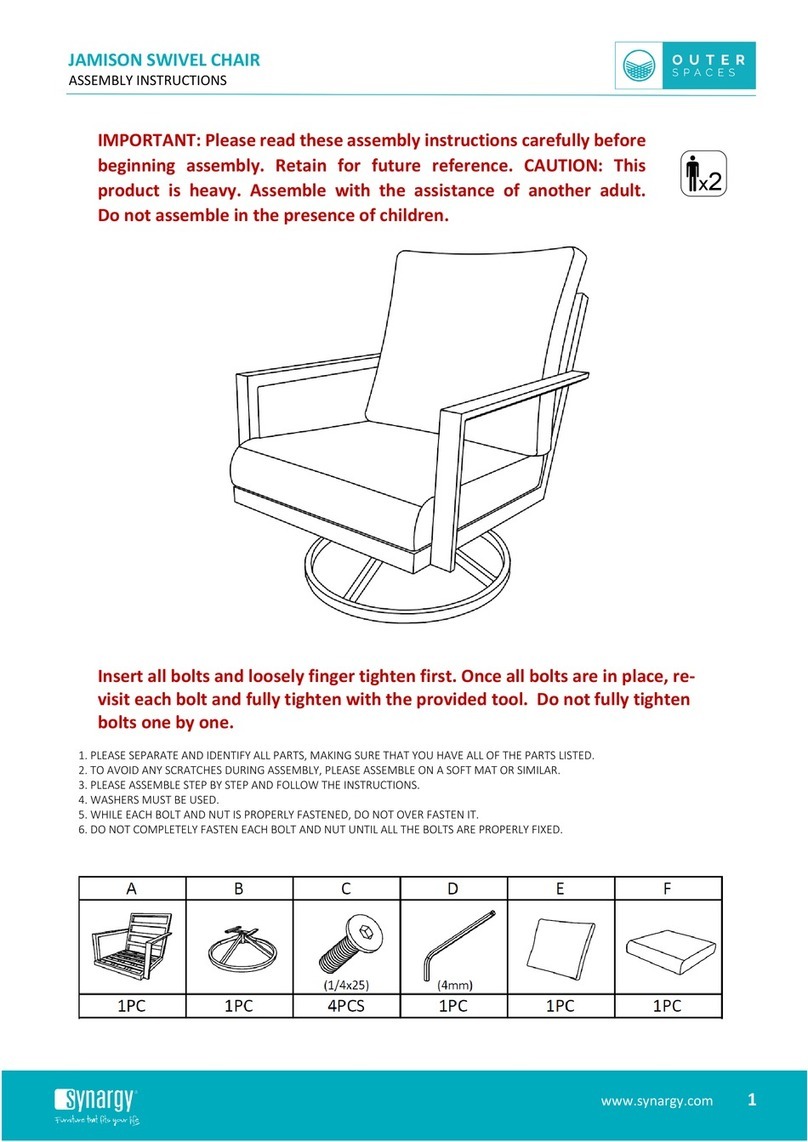 Synargy JAMISON SWIVEL CHAIR User manual Synargy JAMISON SWIVEL CHAIR User manual