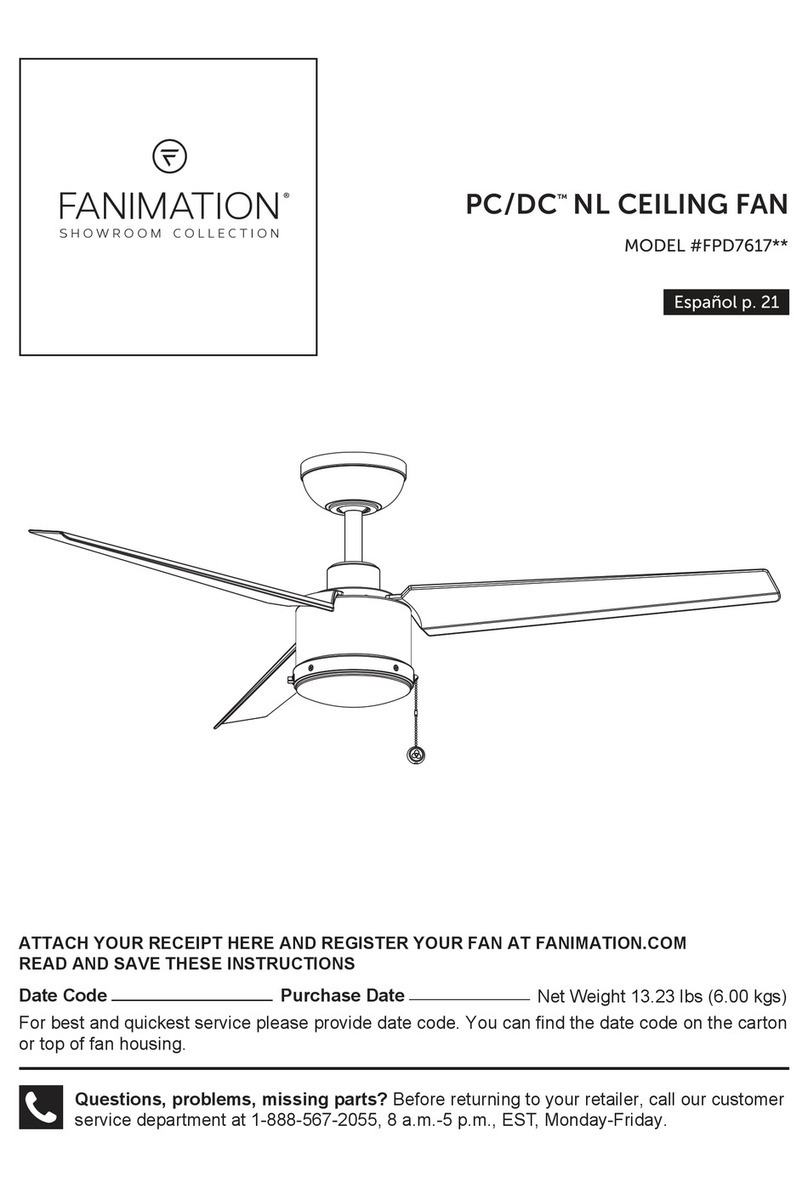 Fanimation FPD7617MWW User manual