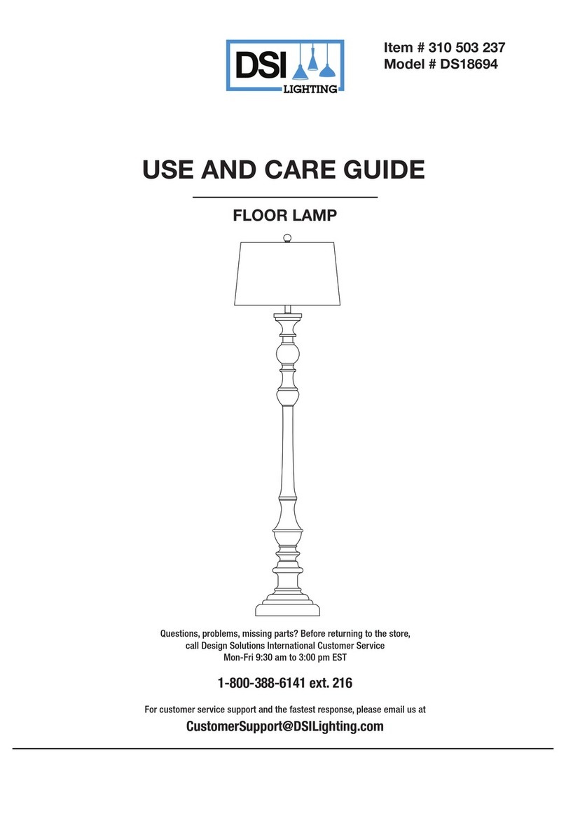 DSI LIGHTING DS18694 Use and care guide