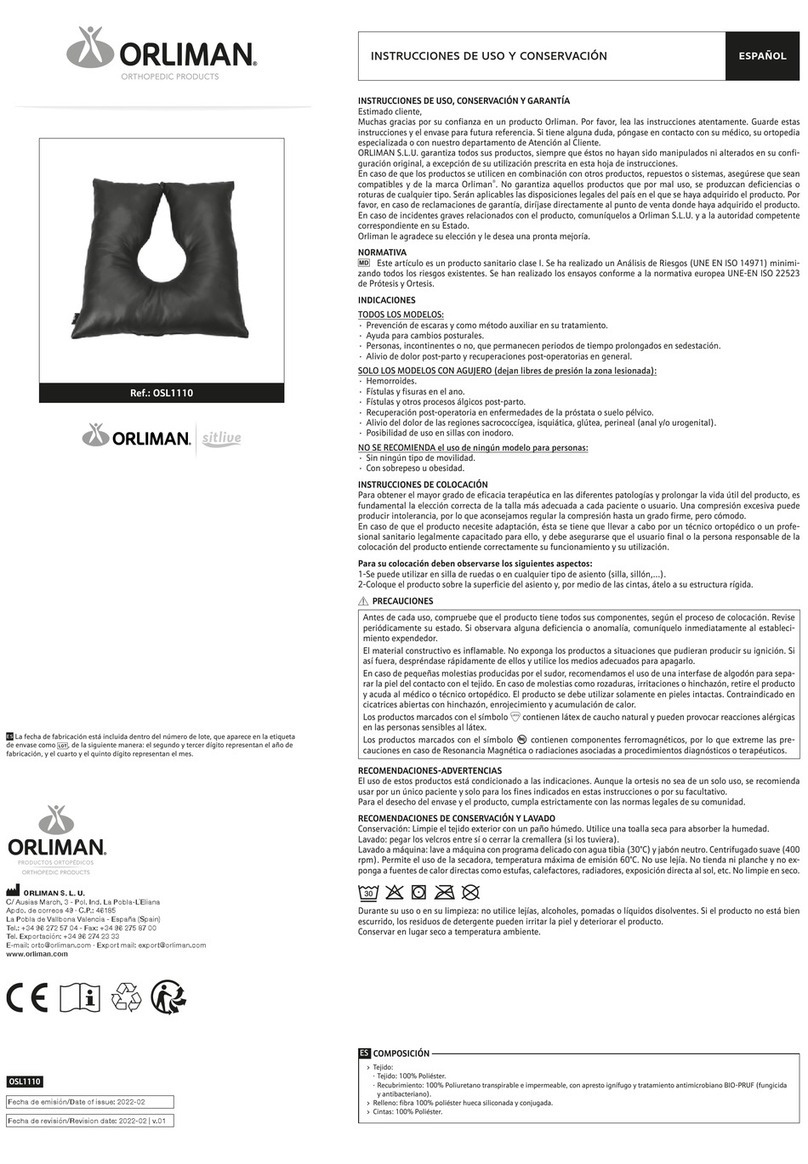 Orliman sitlive OSL1110 Operation instructions