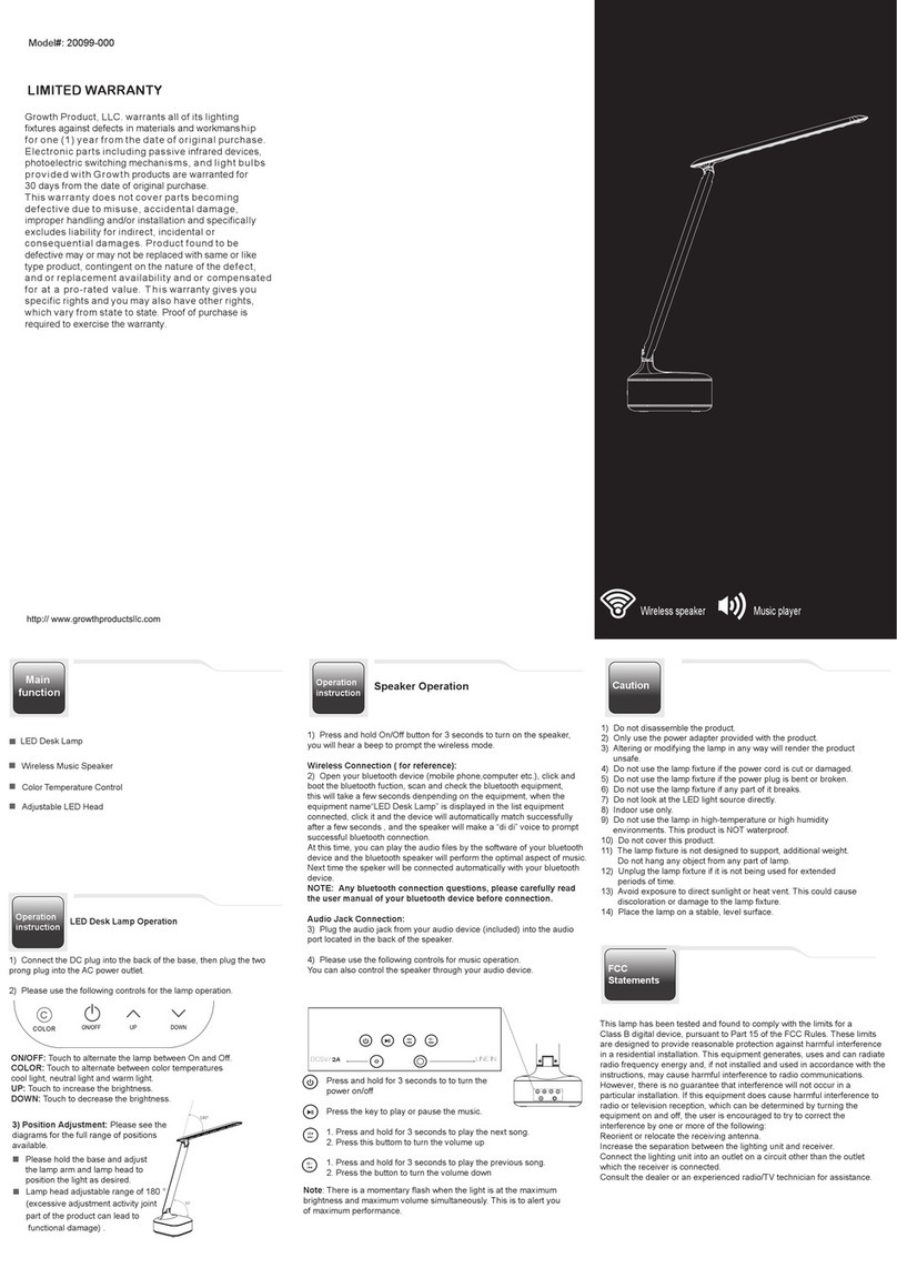Growth Product 20099-000 quick start guide