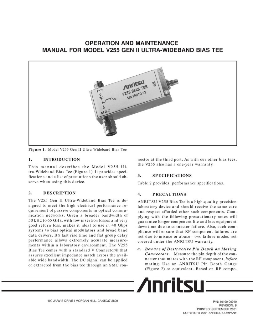 Anritsu V255 Gen II Ultra-Wideband Bias Tee Maintenance and operation
