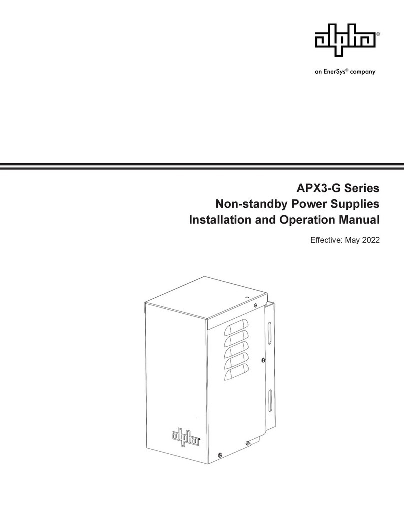 EnerSys alpha APX3-G Series Installation and operation manual