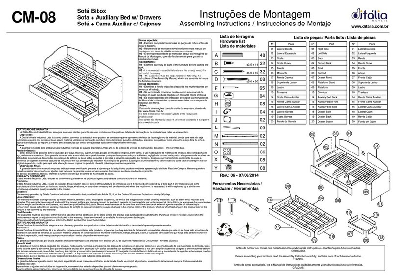 DITALIA CM-08 Assembling instructions