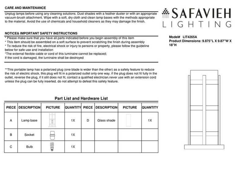 Safavieh Lighting LIT4265A User manual
