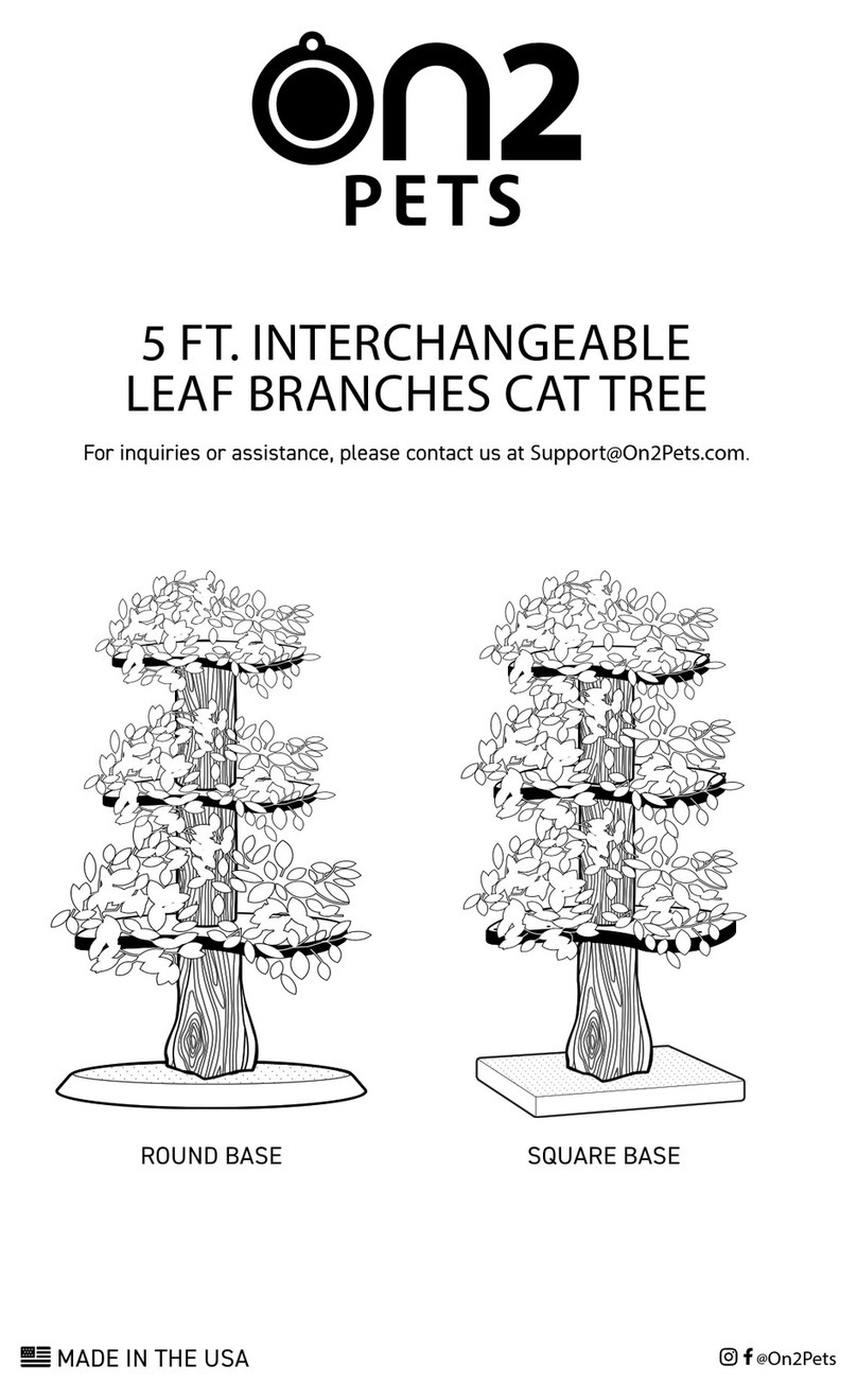 on2 PETS 5 FT. INTERCHANGEABLE LEAF BRANCHES CAT TREE User manual