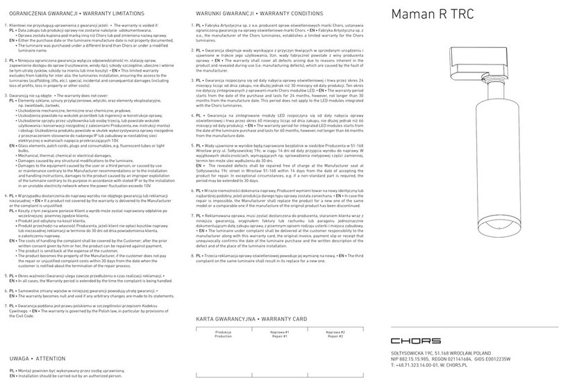 Chors Maman R TRC Assembly instructions Chors Maman R TRC Assembly instructions