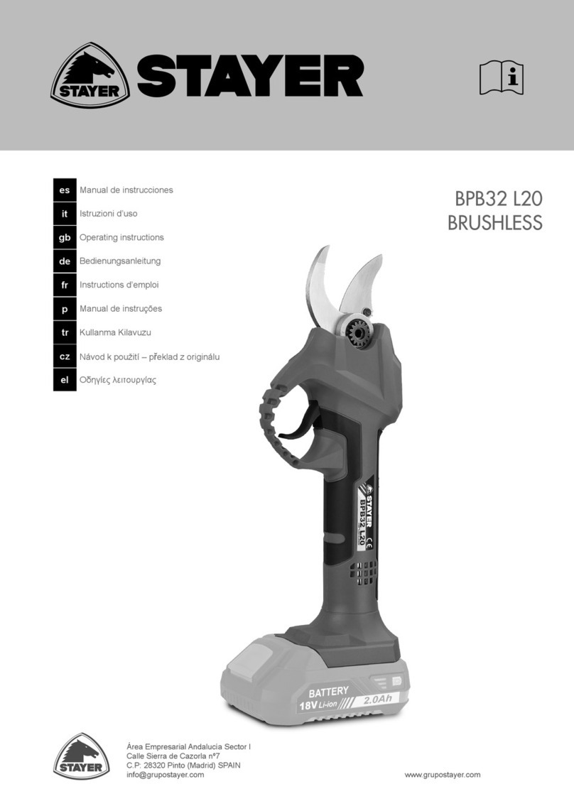stayer BPB32 L20 BRUSHLESS operating instructions