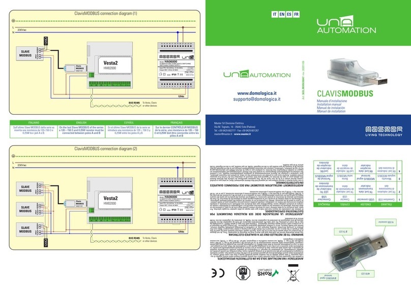 UNA AUTOMATION CLAVISMODBUS installation manual