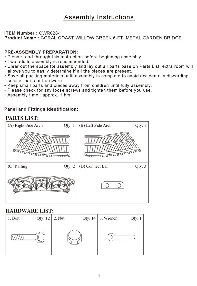 Coral Coast WILLOW CREEK CWR028-1 Assembly instructions